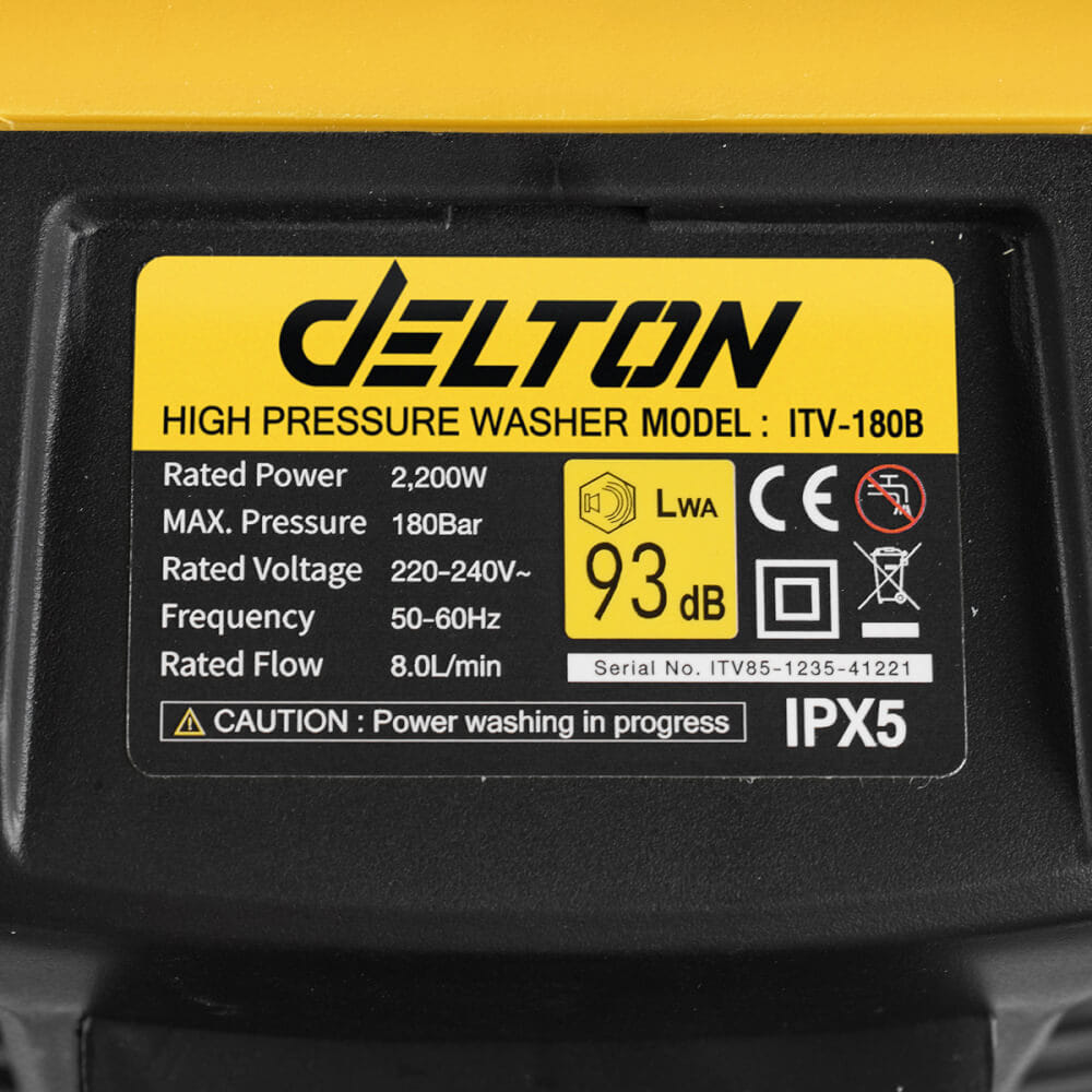 เครื่องฉีดน้ำแรงดันสูง DELTON รุ่น ITV-180B 180 บาร์ 2200 วัตต์_5